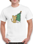 Christmas Tree And Kitten T-shirt -SmartPrintsInk Designs