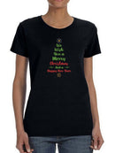 Merry Christmas Tree T-shirt -SmartPrintsInk Designs