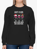 Love Wine And Christmas Sweatshirt -SmartPrintsInk Designs