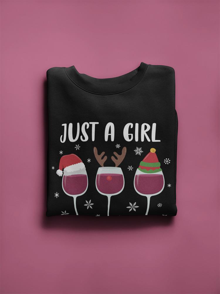 Love Wine And Christmas Sweatshirt -SmartPrintsInk Designs