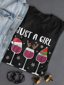 Love Wine And Christmas T-shirt -SmartPrintsInk Designs