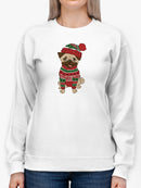Christmas Pug Sweatshirt -SmartPrintsInk Designs