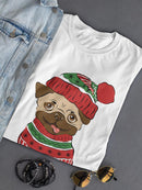 Christmas Pug T-shirt -SmartPrintsInk Designs