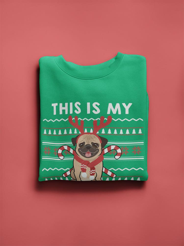 Pugly Christmas Sweater Sweatshirt -SmartPrintsInk Designs
