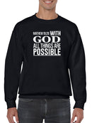 With God Quote Sweatshirt -SmartPrintsInk Designs