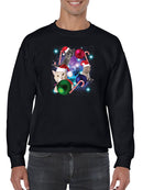 Christmas Cat Galaxy Sweatshirt -SmartPrintsInk Designs