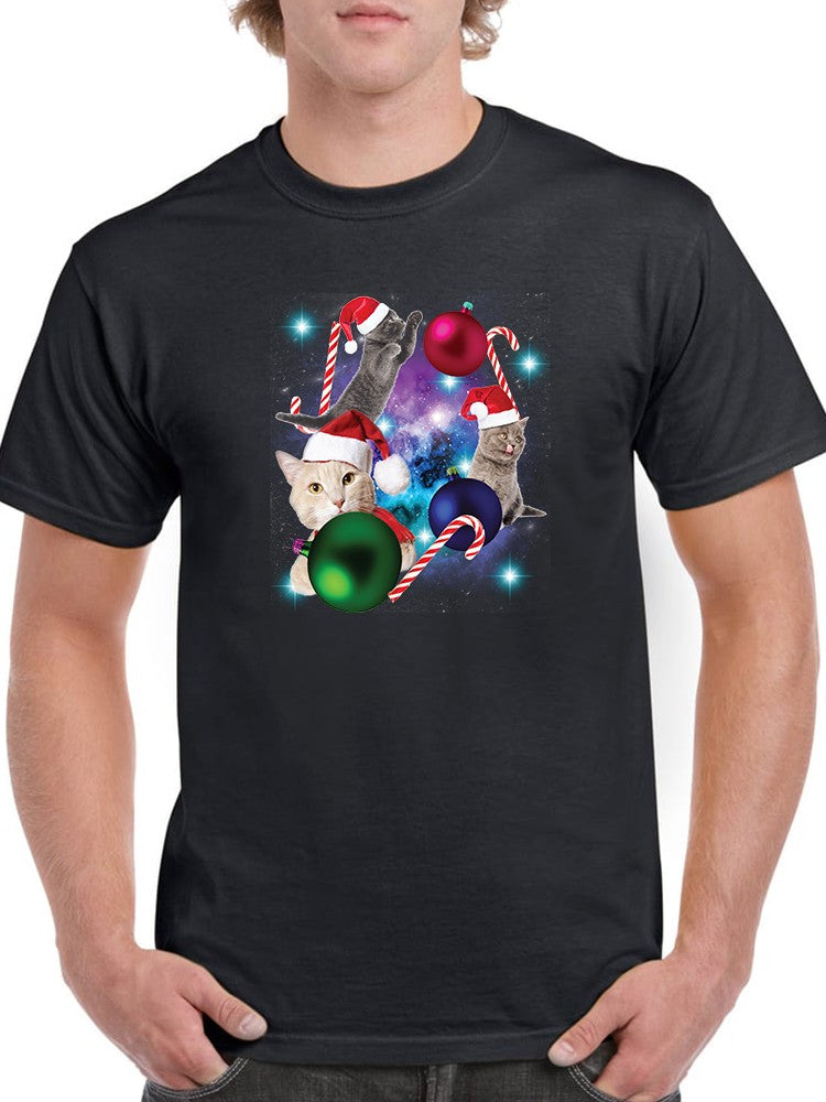Christmas Cat Galaxy T-shirt -SmartPrintsInk Designs