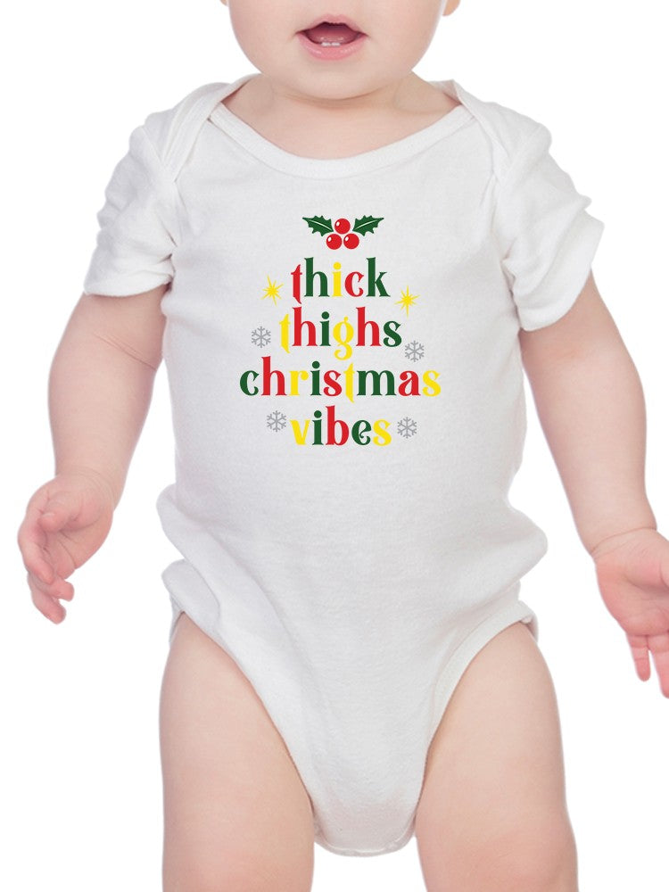 Thick Thighs Christmas Vibes Bodysuit -SmartPrintsInk Designs