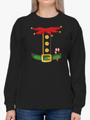 Elf With Candy Cane Sweatshirt -SmartPrintsInk Designs