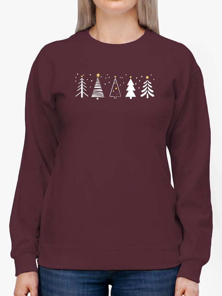 Christmas Trees Sweatshirt -SmartPrintsInk Designs