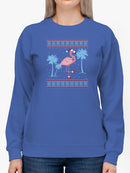 Christmas Flamingo Sweatshirt -SmartPrintsInk Designs