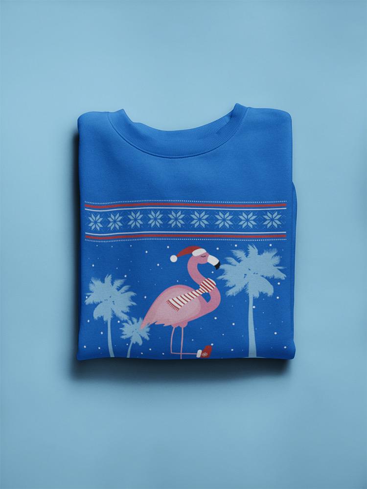 Christmas Flamingo Sweatshirt -SmartPrintsInk Designs