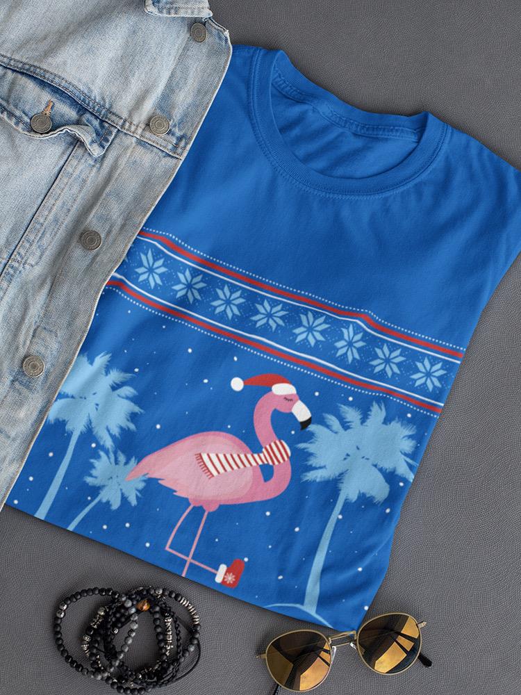 Christmas Flamingo T-shirt -SmartPrintsInk Designs