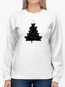 Christmas Cat Tree Sweatshirt -SmartPrintsInk Designs