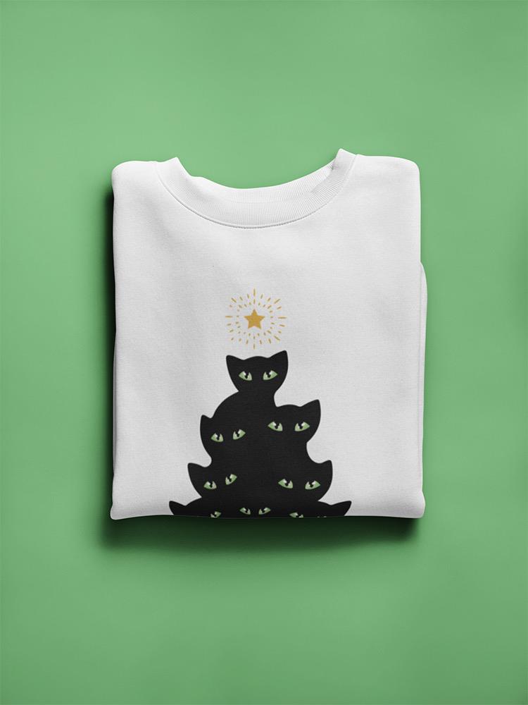 Christmas Cat Tree Sweatshirt -SmartPrintsInk Designs