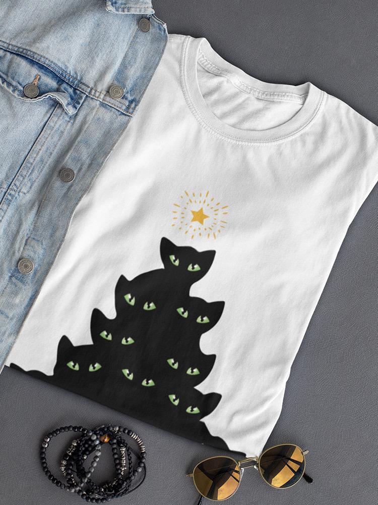 Christmas Cat Tree T-shirt -SmartPrintsInk Designs
