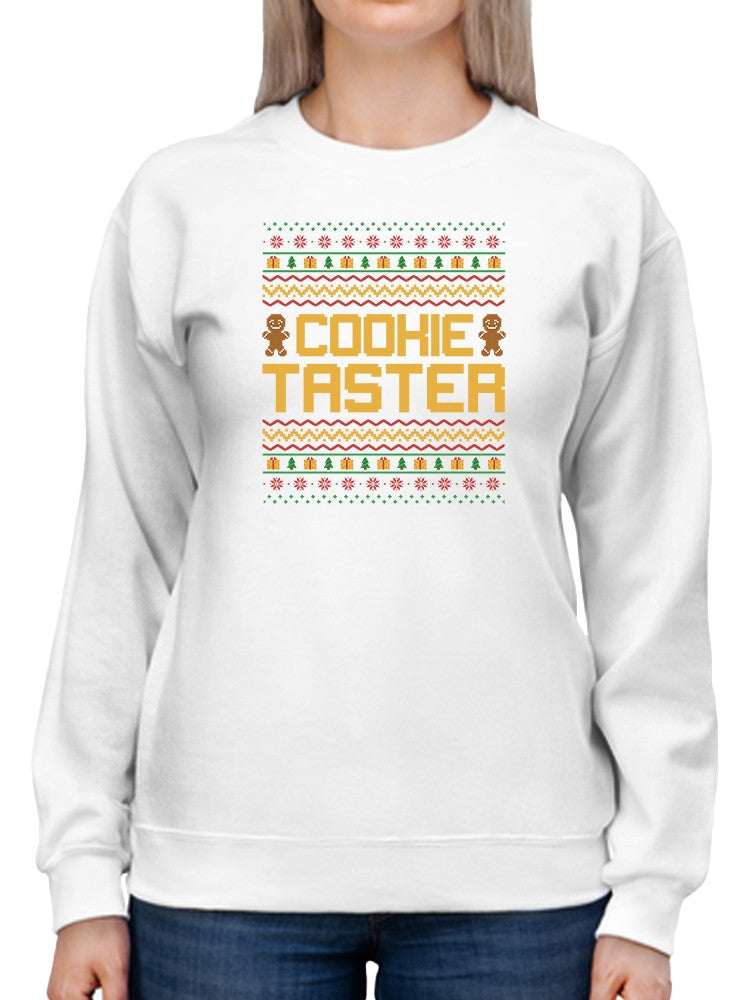 Cookie Taster Christmas Sweatshirt -SmartPrintsInk Designs