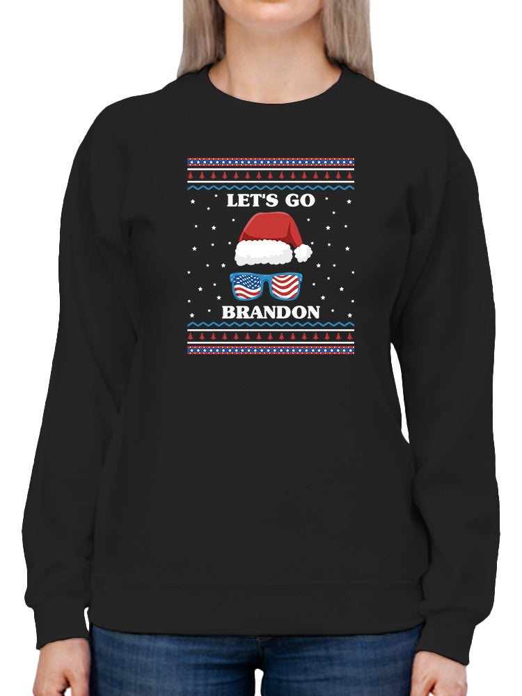 Let's Go Brandon! Christmas Sweatshirt -SmartPrintsInk Designs