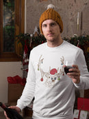 Reindeer With Santa Hat Sweatshirt -SmartPrintsInk Designs