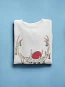 Reindeer With Santa Hat Sweatshirt -SmartPrintsInk Designs