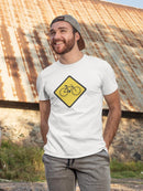 Cyclists Crossing Warning T-shirt -SmartPrintsInk Designs