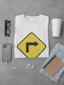 Right Turn Ahead Warning T-shirt -SmartPrintsInk Designs