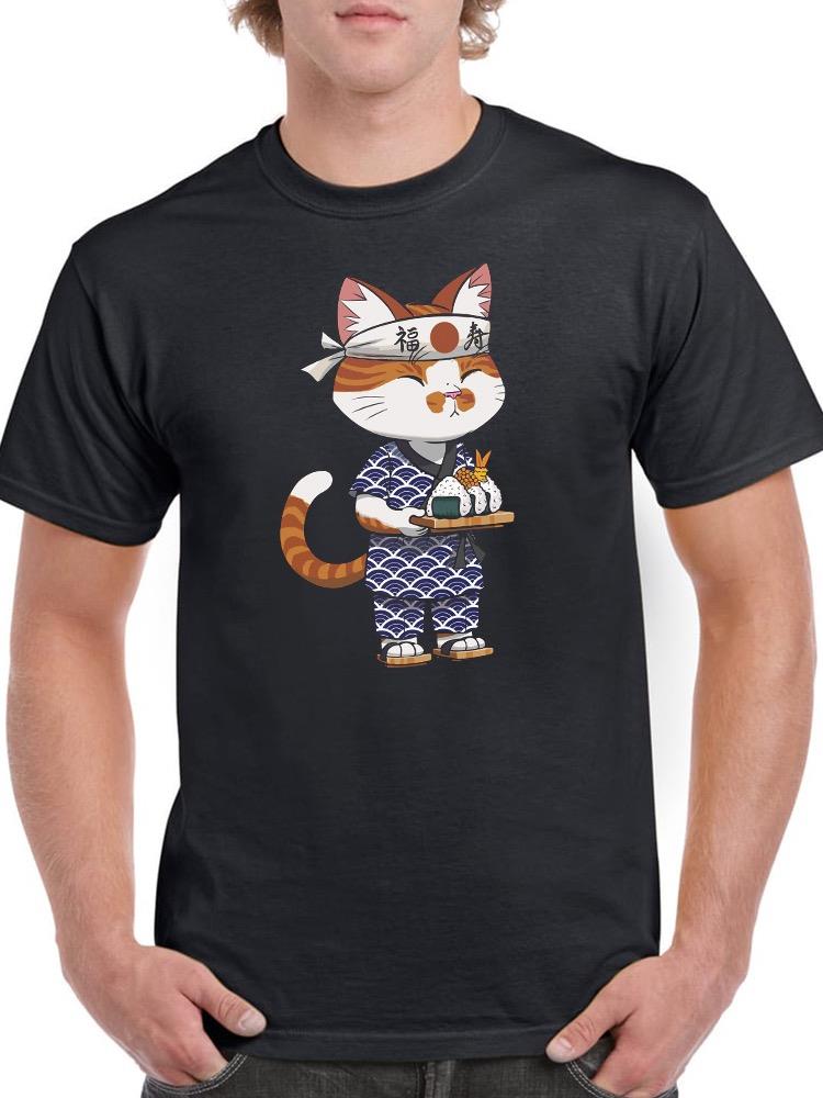 Japanese Kitten Server T-shirt -SmartPrintsInk Designs