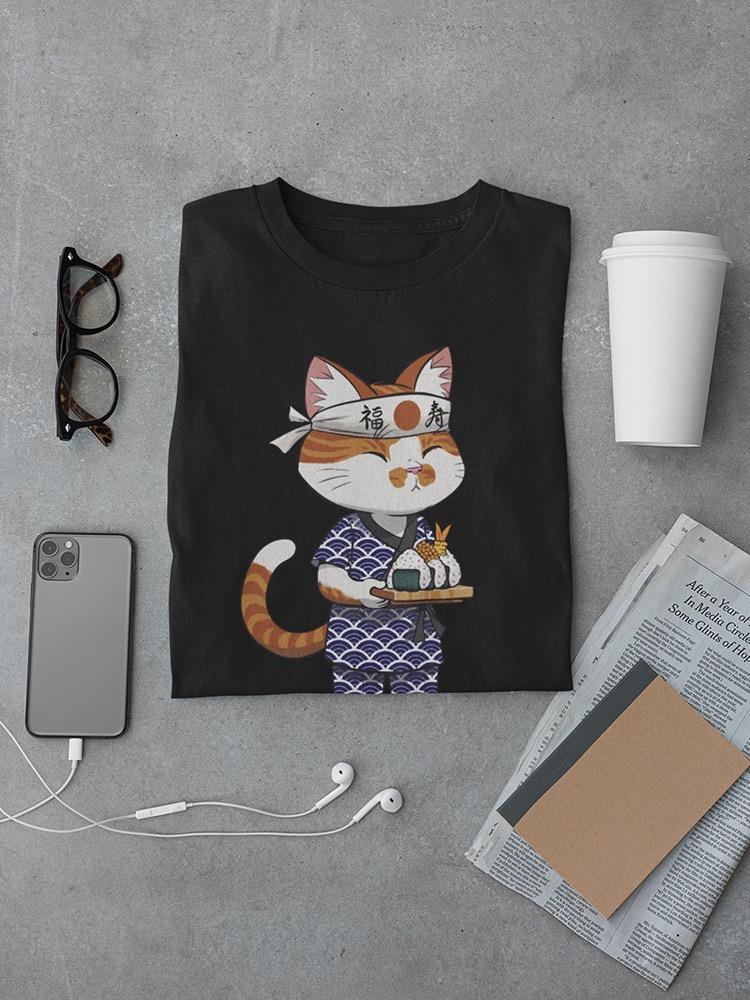 Japanese Kitten Server T-shirt -SmartPrintsInk Designs
