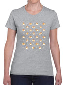 Cute Corgi Pattern T-shirt -SmartPrintsInk Designs