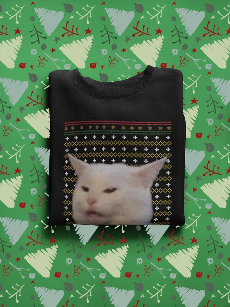 Funny Cat Sweatshirt -SmartPrintsInk Designs