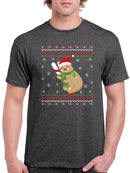 Sloth On A Candy Cane T-shirt -SmartPrintsInk Designs