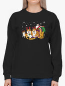 Santa And Dog Reindeers Sweatshirt -SmartPrintsInk Designs
