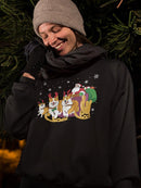 Santa And Dog Reindeers Sweatshirt -SmartPrintsInk Designs