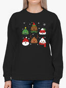 Funny Poop Christmas Icons Sweatshirt -SmartPrintsInk Designs