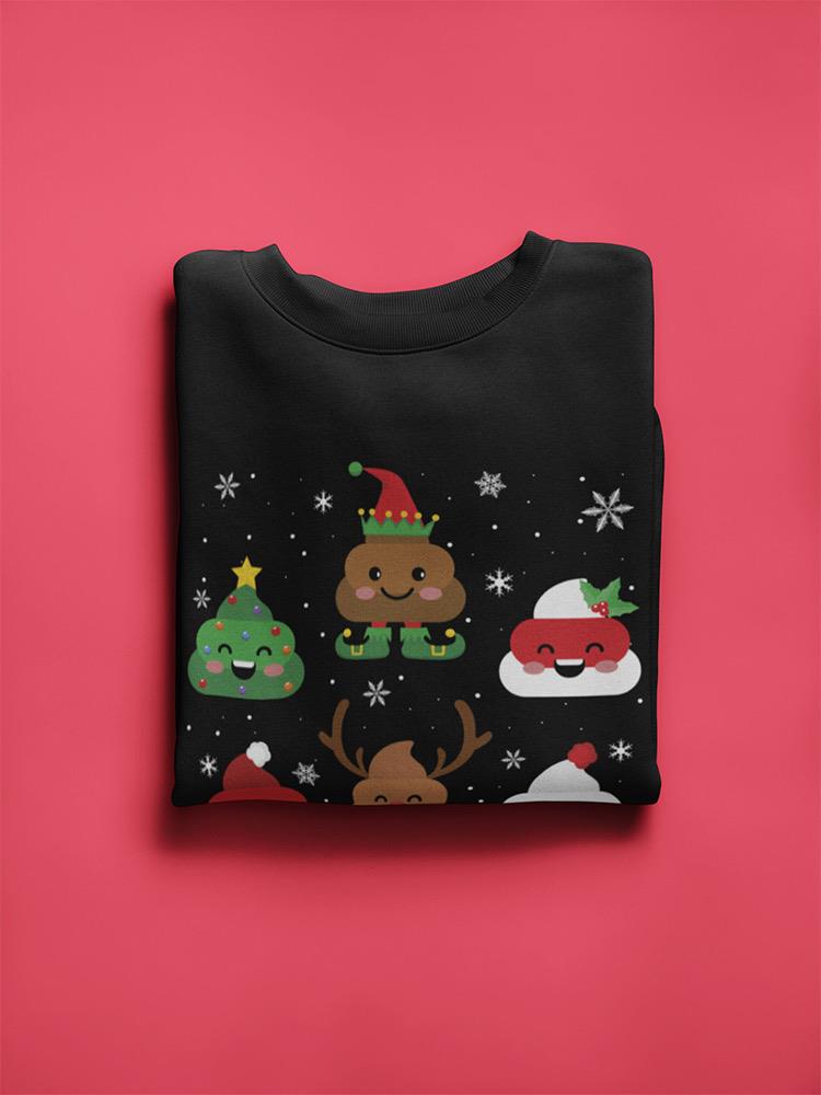 Funny Poop Christmas Icons Sweatshirt -SmartPrintsInk Designs