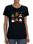 Funny Poop Christmas Icons T-shirt -SmartPrintsInk Designs