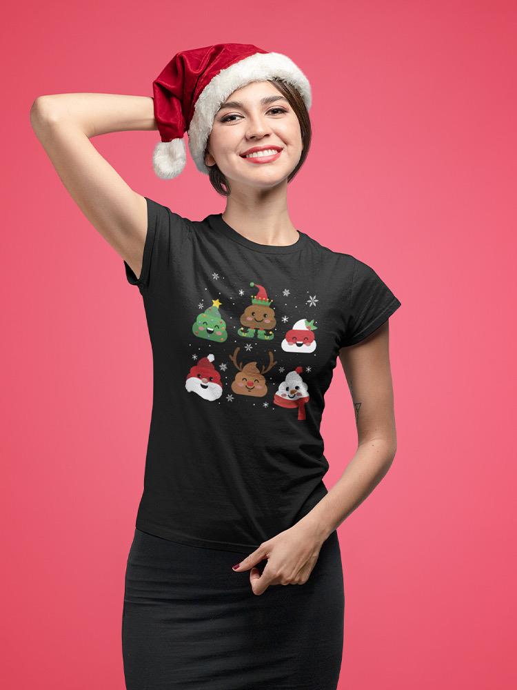 Funny Poop Christmas Icons T-shirt -SmartPrintsInk Designs