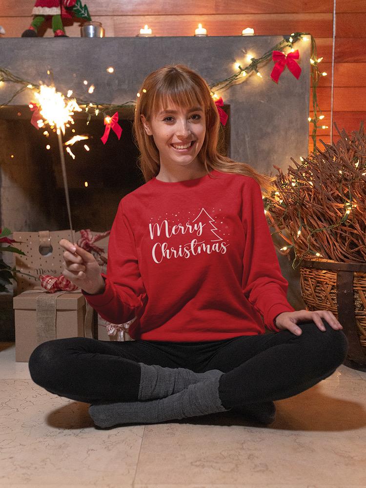 Merry Christmas! Tree Sweatshirt -SmartPrintsInk Designs