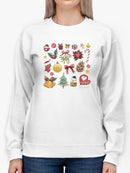 Christmas Icons Sweatshirt -SmartPrintsInk Designs