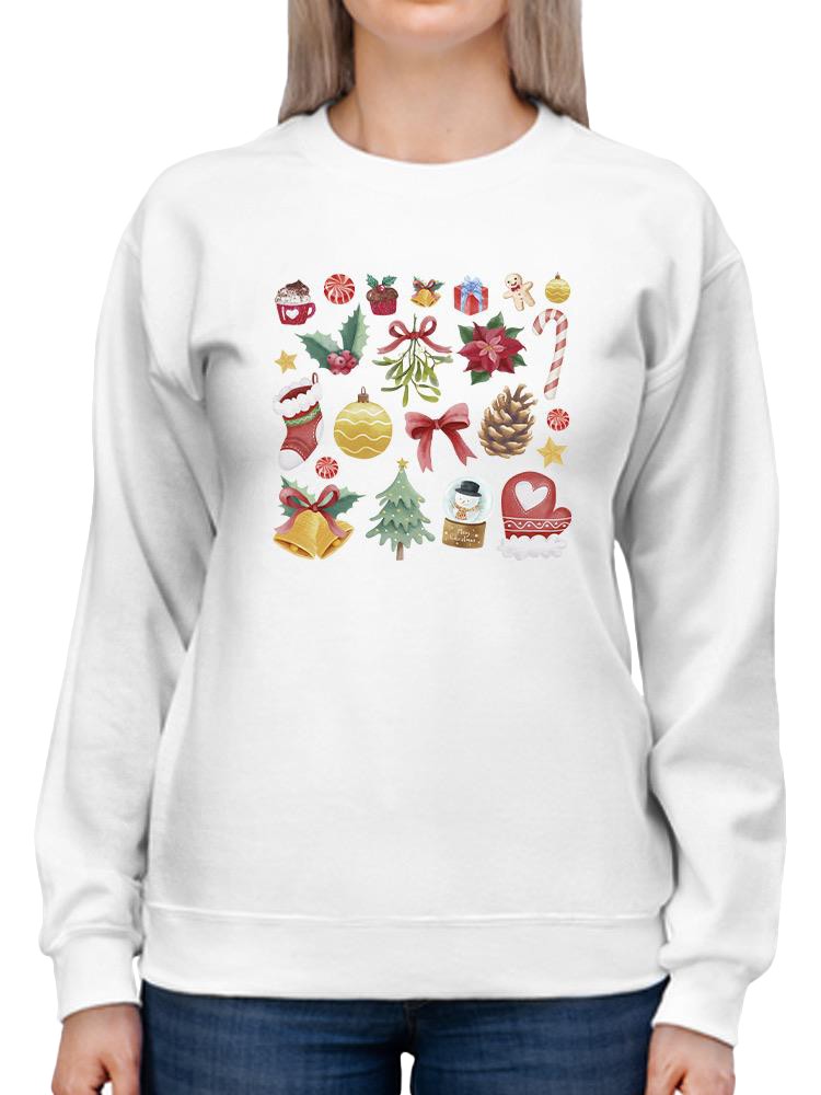 Christmas Icons Sweatshirt -SmartPrintsInk Designs