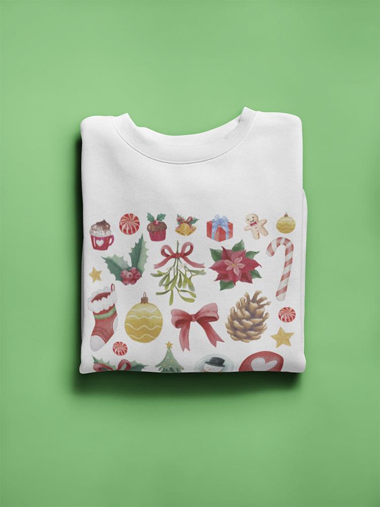 Christmas Icons Sweatshirt -SmartPrintsInk Designs