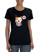 Cute Kitten With Tea T-shirt -SmartPrintsInk Designs