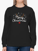 Merry Christmas Reindeer Sweatshirt -SmartPrintsInk Designs