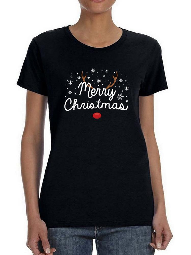 Merry Christmas Reindeer T-shirt -SmartPrintsInk Designs