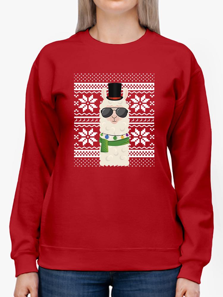 Christmas Llama Sweatshirt -SmartPrintsInk Designs