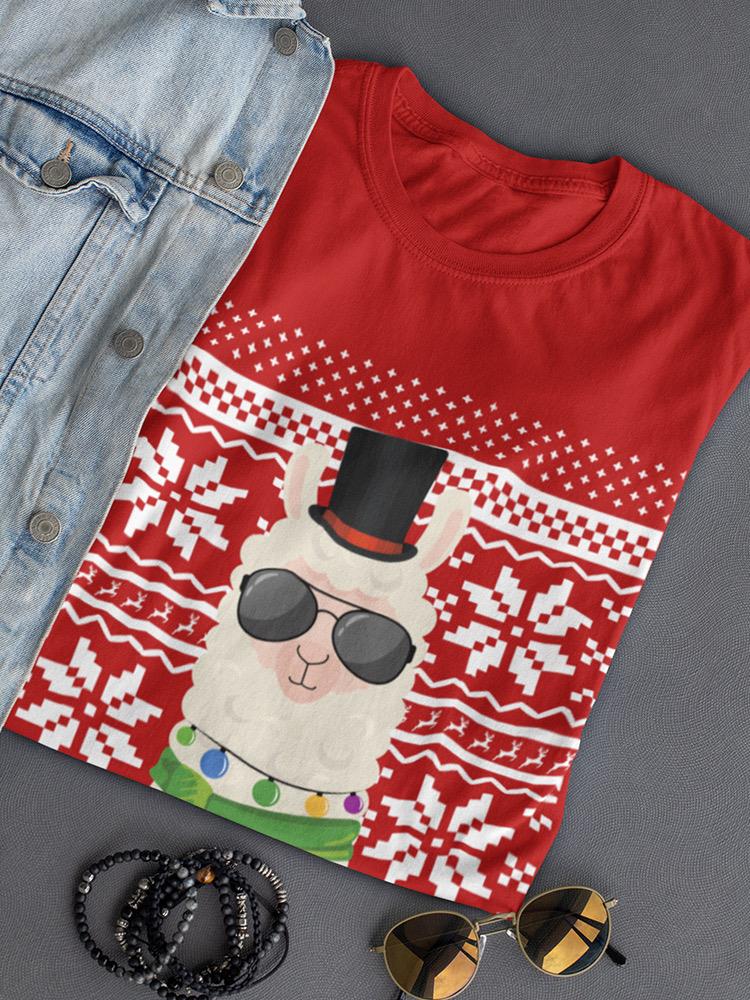 Christmas Llama T-shirt -SmartPrintsInk Designs