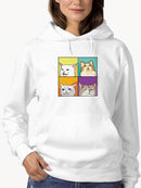 Funny Cat Reactions Hoodie -SmartPrintsInk Designs