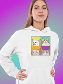 Funny Cat Reactions Hoodie -SmartPrintsInk Designs