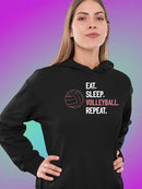 Eat. Sleep. Volleyball. Hoodie -SmartPrintsInk Designs