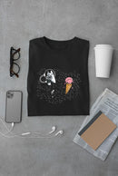 Dog And Ice Cream In Space T-shirt -SmartPrintsInk Designs